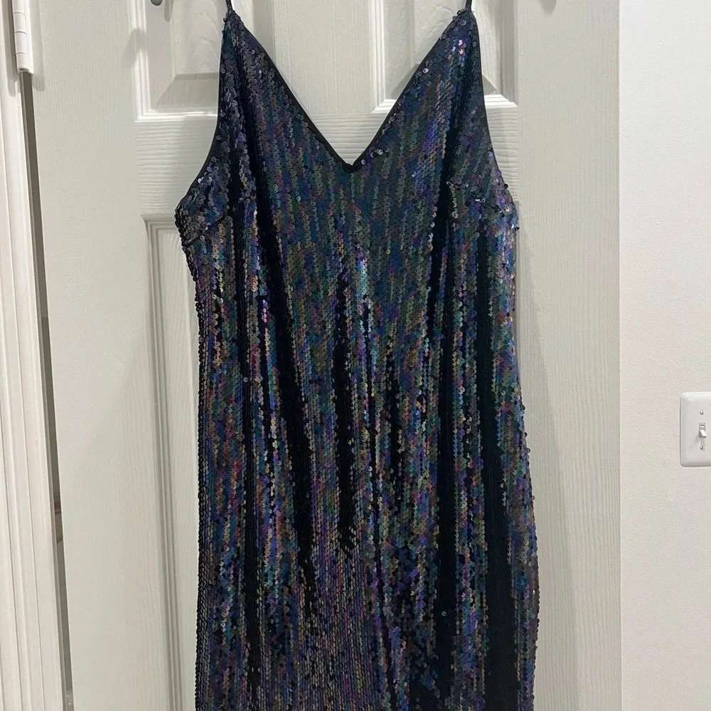 AQUA Bloomingdale’s Sequined Slip Dress - Picture 11 of 13
